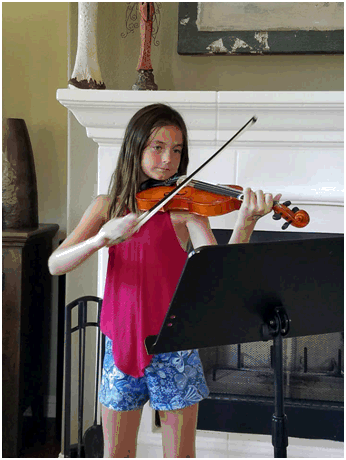 Evangeline Blackburn playing the violin!
