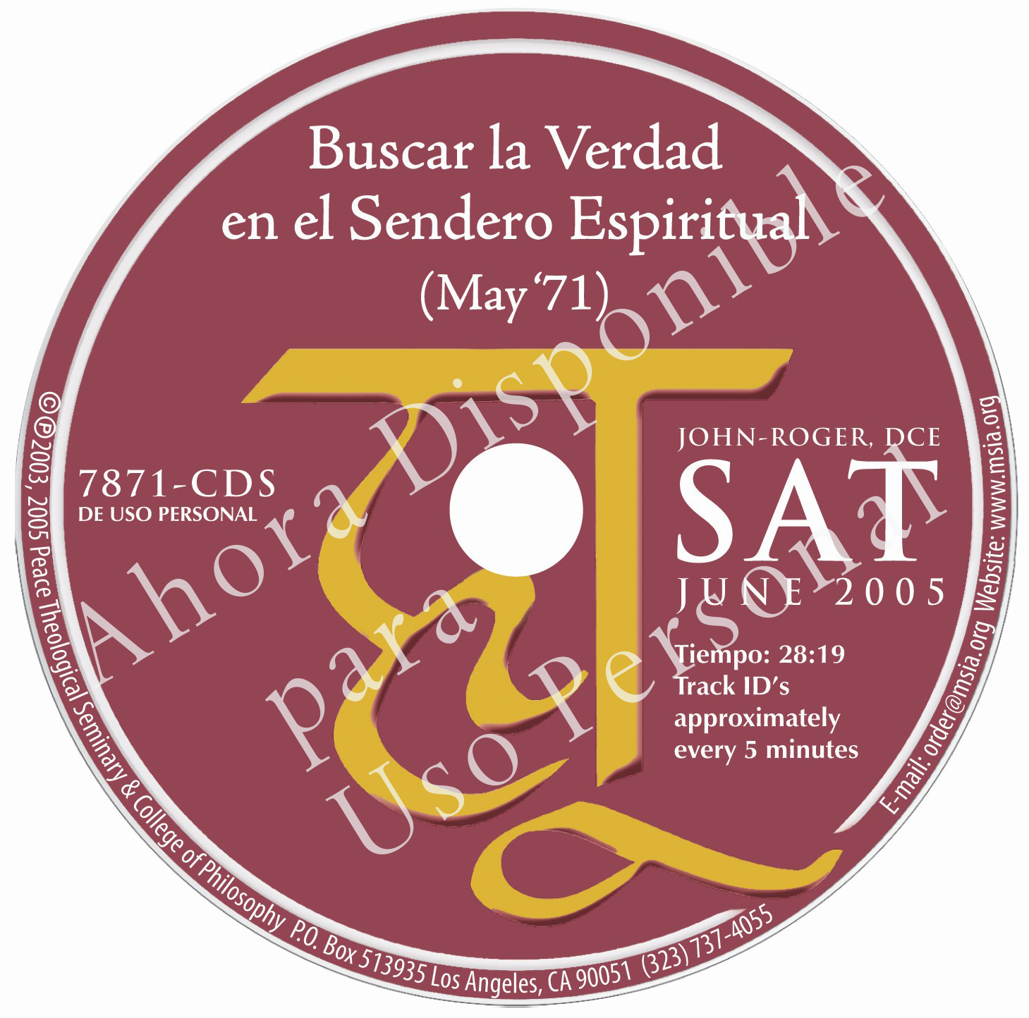 Buscar la Verdad en el Sendero Espiritual (May '71)